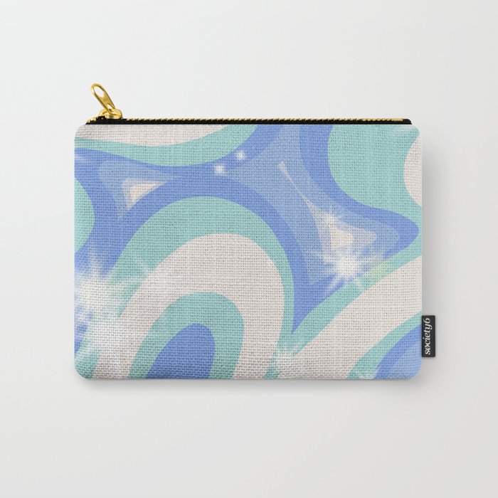 Groovy retro swirls blue Carry All Pouch Gallery Image 1