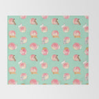 Rabbits and Peaches Throw Blanket Gallery Image 2