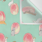 Rabbits and Peaches Wall Tapestry Gallery Image 3