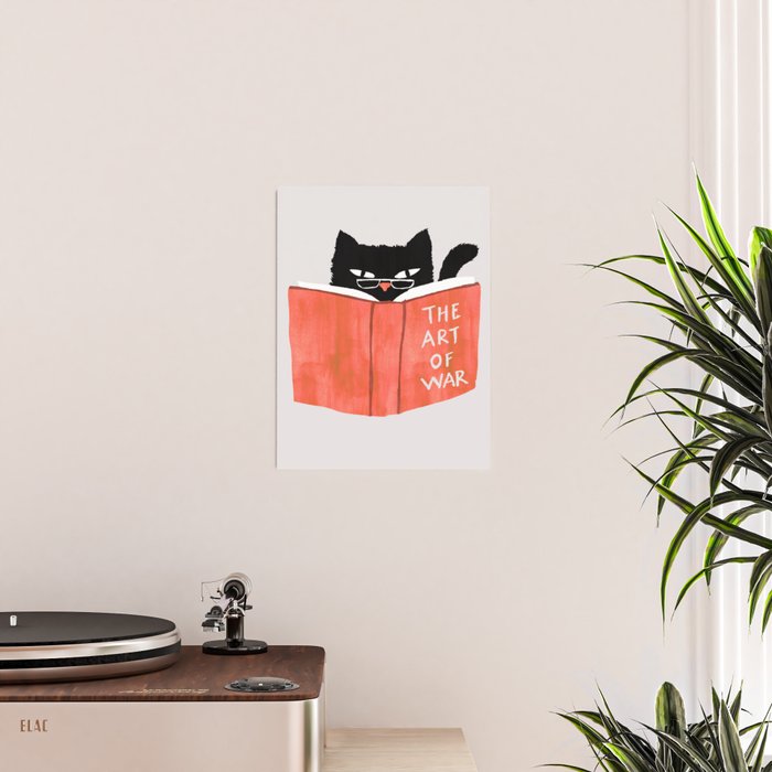 Cat reading book Poster Gallery Image 2