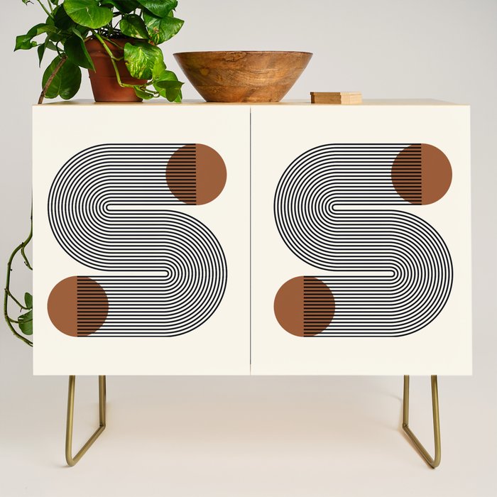 Abstraction_SUN_LINE_POP_ART_Minimalism_S001S Credenza Gallery Image 1