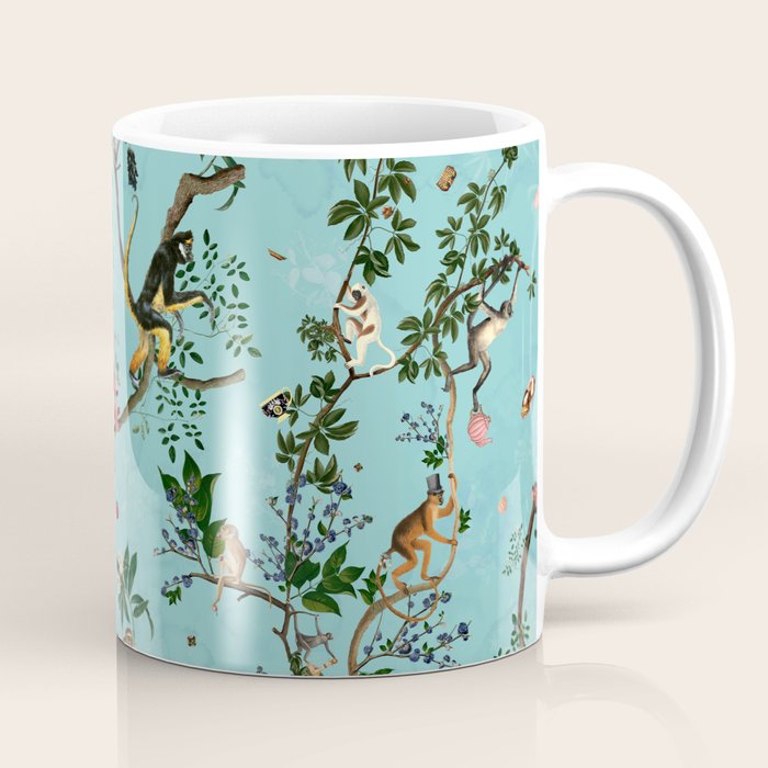 Monkey World Aqua Coffee Mug Gallery Image 1