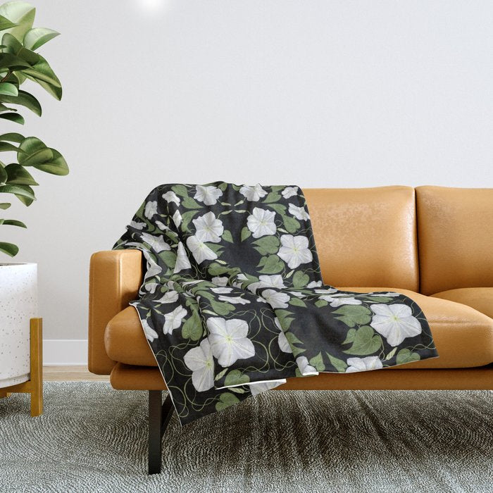 Moonflowers Throw Blanket Gallery Image 1