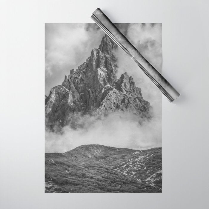 Dolomites Black and White Wrapping Paper Gallery Image 1