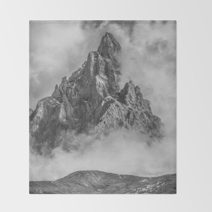 Dolomites Black and White Throw Blanket Gallery Image 2