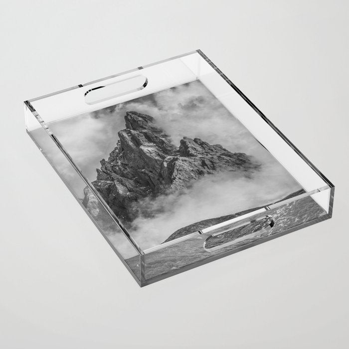Dolomites Black and White Acrylic Tray Gallery Image 1