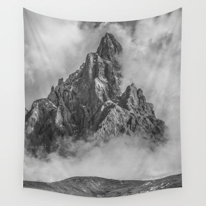 Dolomites Black and White Wall Tapestry Gallery Image 1