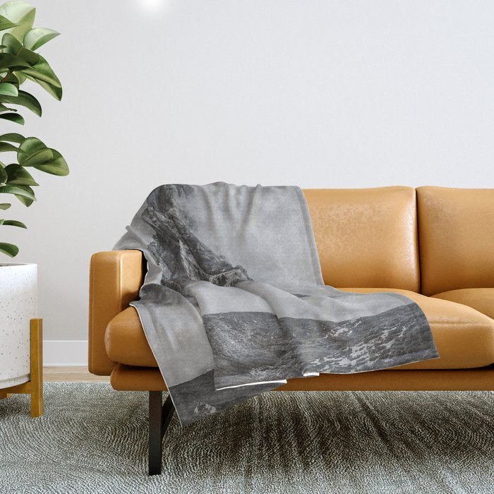 Dolomites Black and White Throw Blanket Gallery Image 1