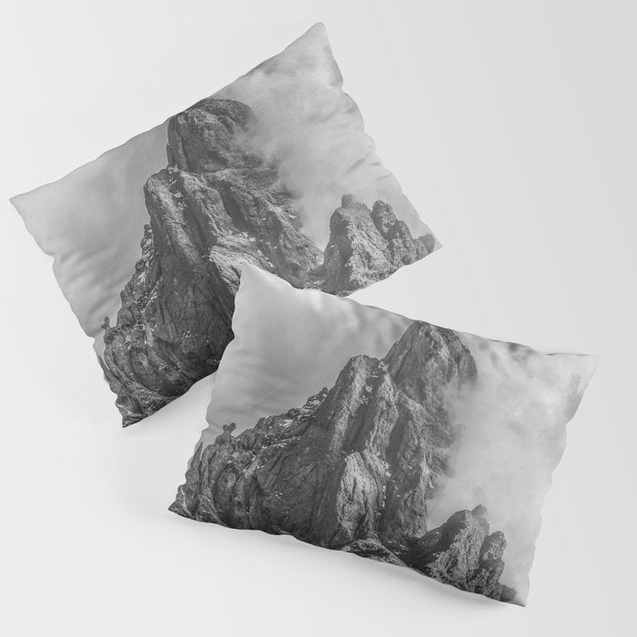 Dolomites Black and White Pillow Sham Gallery Image 3