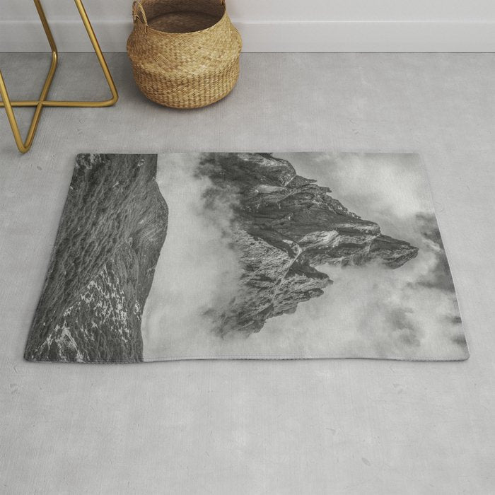 Dolomites Black and White Rug Gallery Image 1