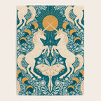 Celestial Unicorns In Turquoise and Gold Poster Gallery Image 4