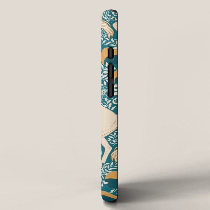 Celestial Unicorns In Turquoise and Gold iPhone Case Gallery Image 2
