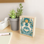 Celestial Unicorns In Turquoise and Gold Mini Art Print Gallery Image 2