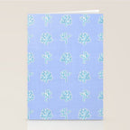 Coastal Coral Block Print in Blue and Aqua Stationery Card Gallery Image 2