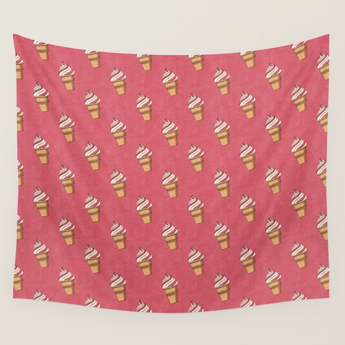 FAST FOOD / Ice Cream - pattern Wall Tapestry Gallery Image 1