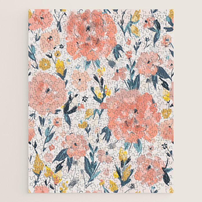 Tropical Coral Floral Jigsaw Puzzle Gallery Image 1