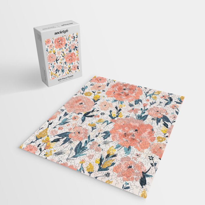 Tropical Coral Floral Jigsaw Puzzle Gallery Image 2