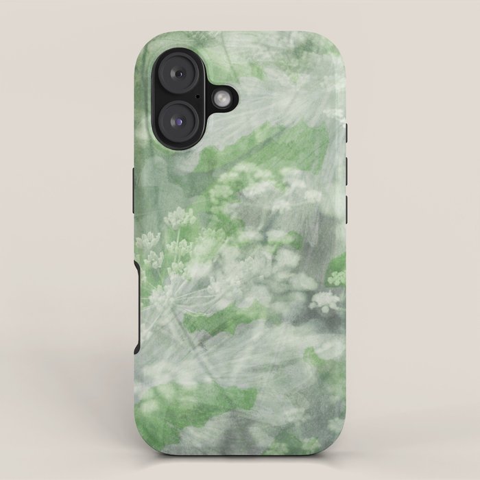 botanical abstract 101 - green double exposure floral iPhone Case Gallery Image 1