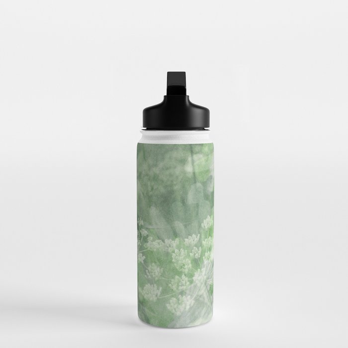 botanical abstract 101 - green double exposure floral Water Bottle Gallery Image 3