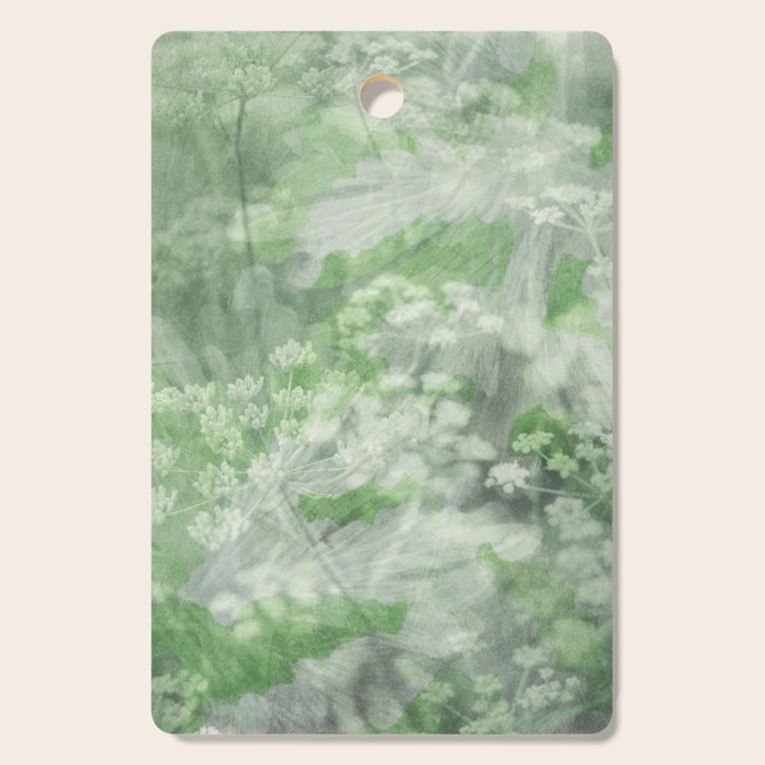 botanical abstract 101 - green double exposure floral Cutting Board Gallery Image 1
