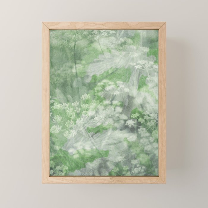 botanical abstract 101 - green double exposure floral Mini Art Print Gallery Image 1