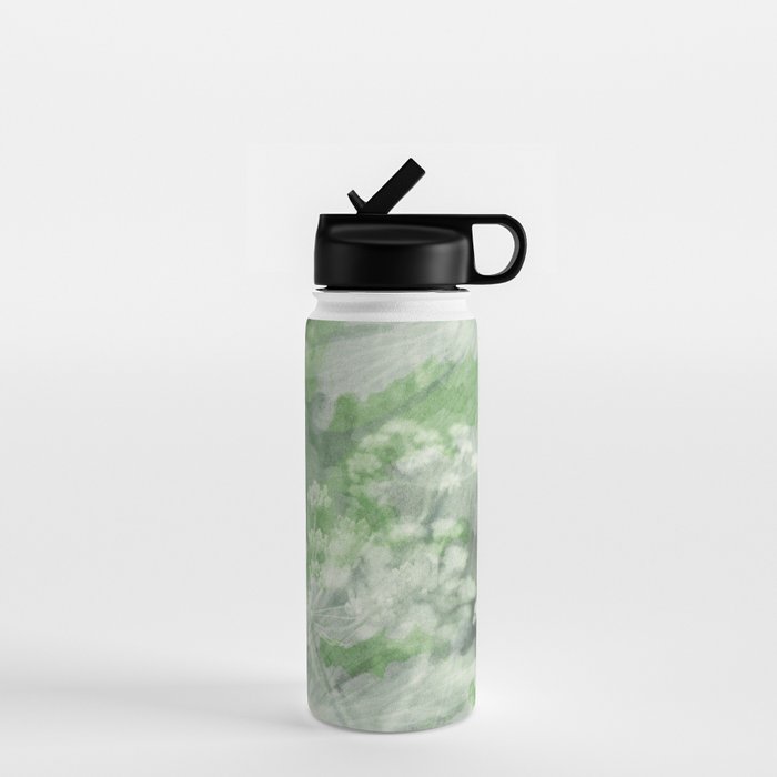 botanical abstract 101 - green double exposure floral Water Bottle Gallery Image 1