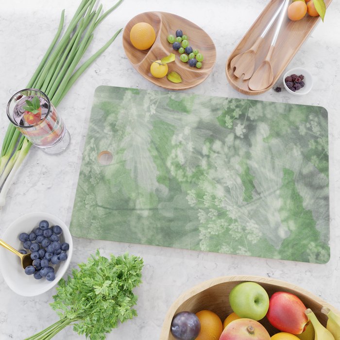 botanical abstract 101 - green double exposure floral Cutting Board Gallery Image 2