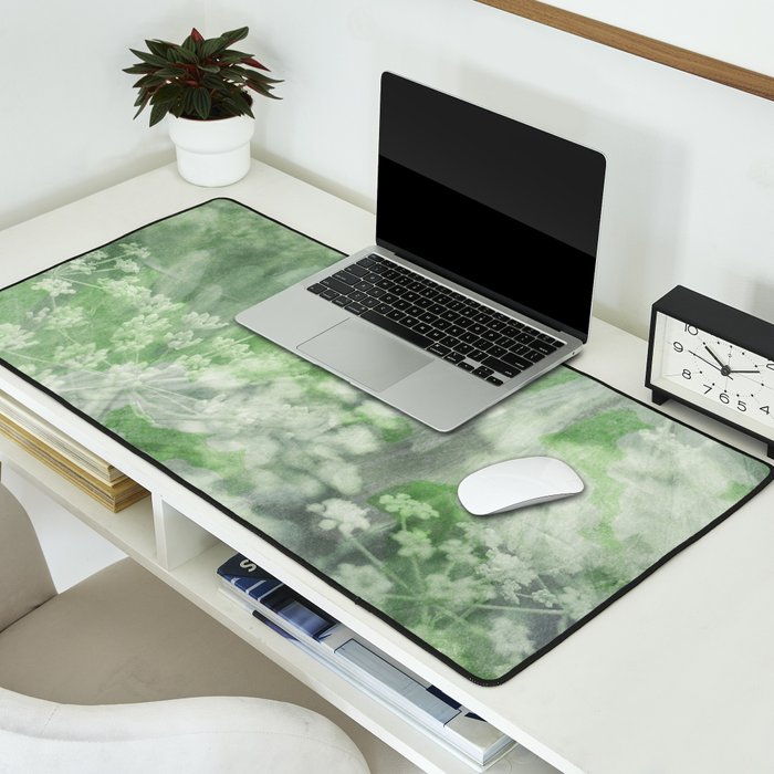 botanical abstract 101 - green double exposure floral Desk Mat Gallery Image 2