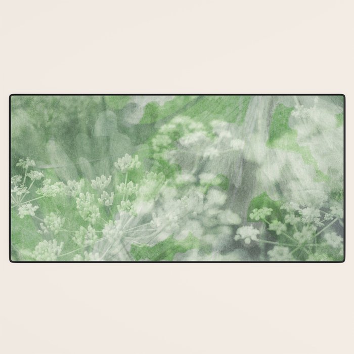 botanical abstract 101 - green double exposure floral Desk Mat Gallery Image 3