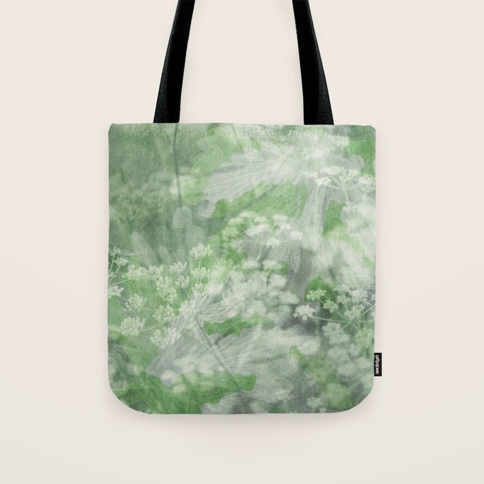 botanical abstract 101 - green double exposure floral Tote Bag Gallery Image 1