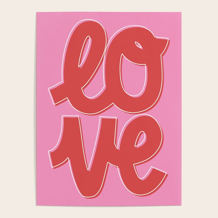 Love Script Pink Red Poster Gallery Image 4