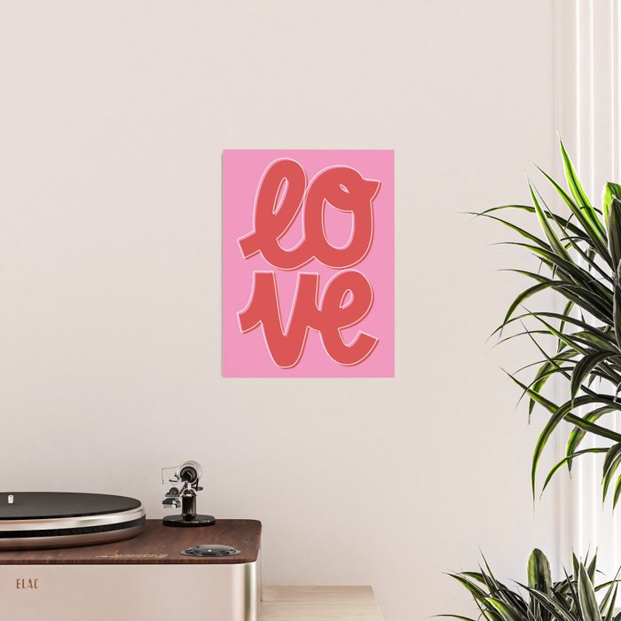 Love Script Pink Red Poster Gallery Image 2