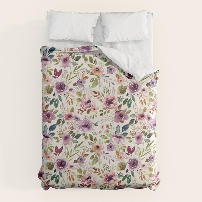 Autumn Amethyst Floral Duvet Cover Gallery Image 6