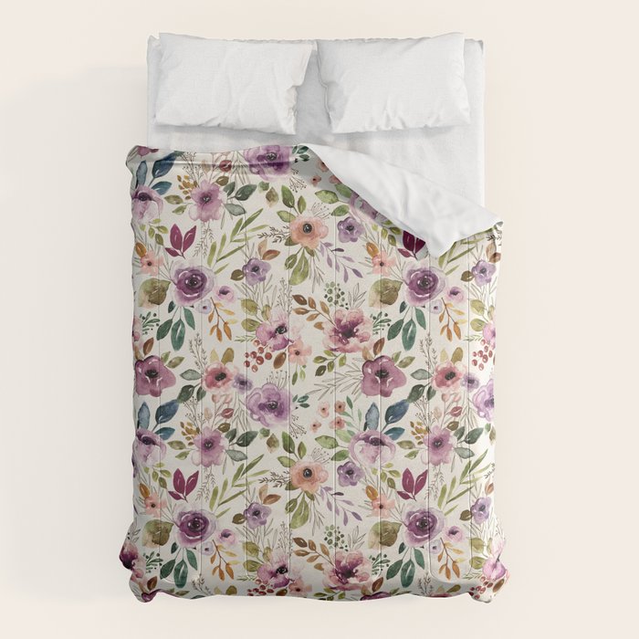 Autumn Amethyst Floral Comforter Gallery Image 6