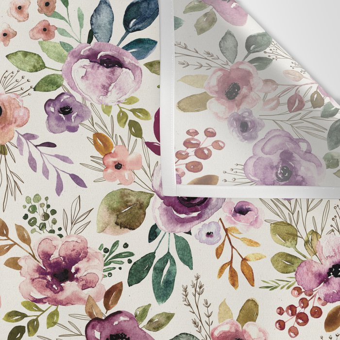 Autumn Amethyst Floral Wall Tapestry Gallery Image 3