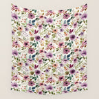 Autumn Amethyst Floral Wall Tapestry Gallery Image 4