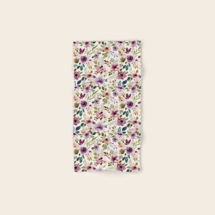 Autumn Amethyst Floral Bath Towel Gallery Image 1