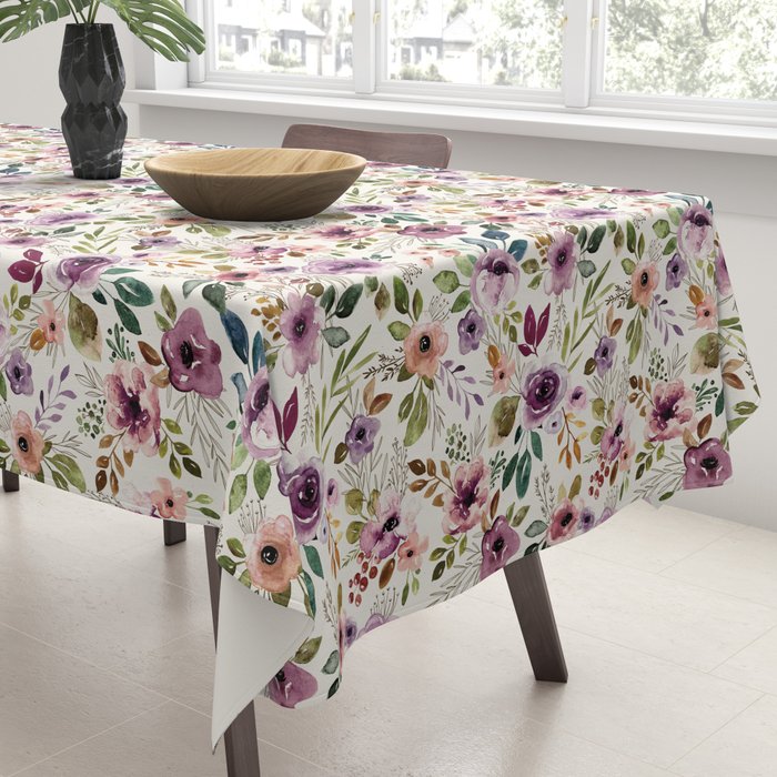 Autumn Amethyst Floral Tablecloth Gallery Image 3