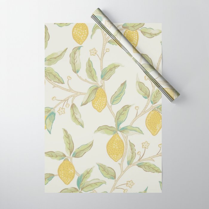 William Morris Lemon Tree Bayleaf Wrapping Paper Gallery Image 1