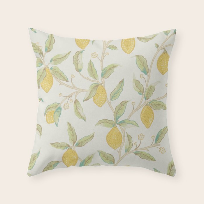 William Morris Lemon Tree Bayleaf Throw Pillow Gallery Image 6