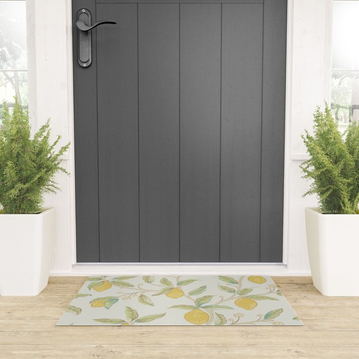 William Morris Lemon Tree Bayleaf Welcome Mat Gallery Image 3
