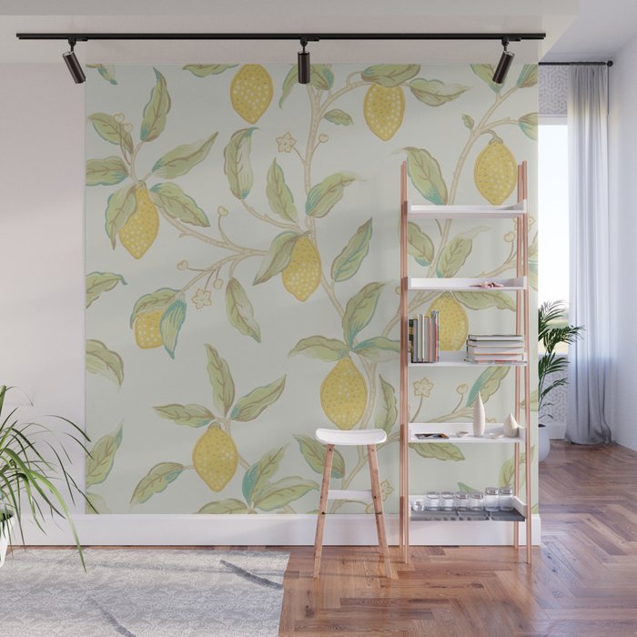 William Morris Lemon Tree Bayleaf Wall Mural Gallery Image 1