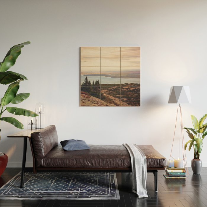 Wild and Free x Sunset over Acadia Wood Wall Art Gallery Image 2