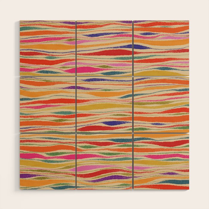 Irregular Lines / Summer Palette Wood Wall Art Gallery Image 1