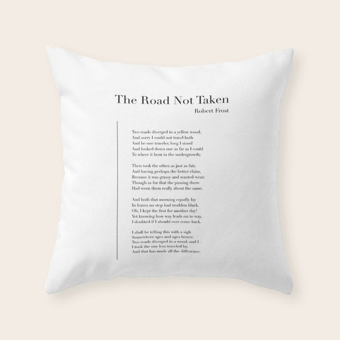 The Road Not Taken by Robert Frost Throw Pillow Gallery Image 6