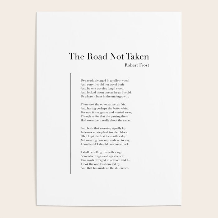 The Road Not Taken by Robert Frost Poster Gallery Image 4