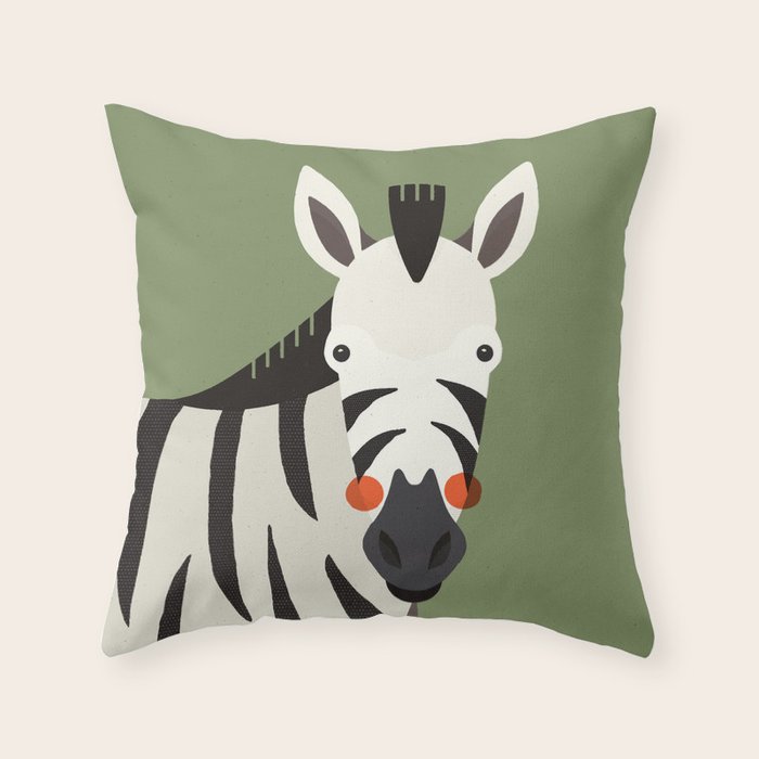 Zebra, Animal Portrait Throw Pillow Gallery Image 6