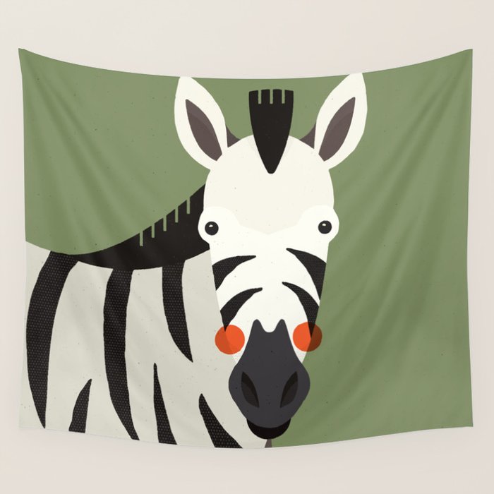Zebra, Animal Portrait Wall Tapestry Gallery Image 4