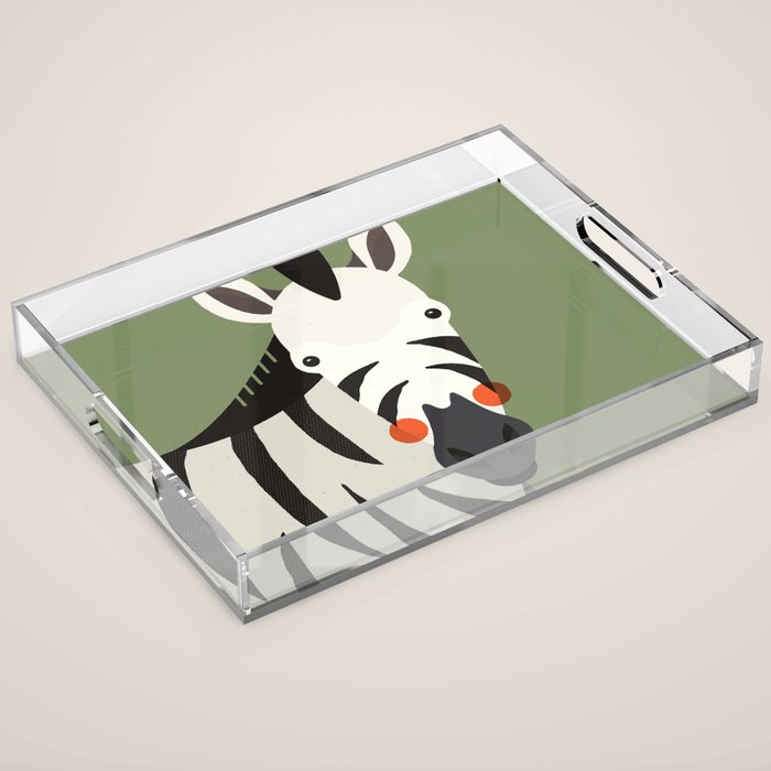 Zebra, Animal Portrait Acrylic Tray Gallery Image 1