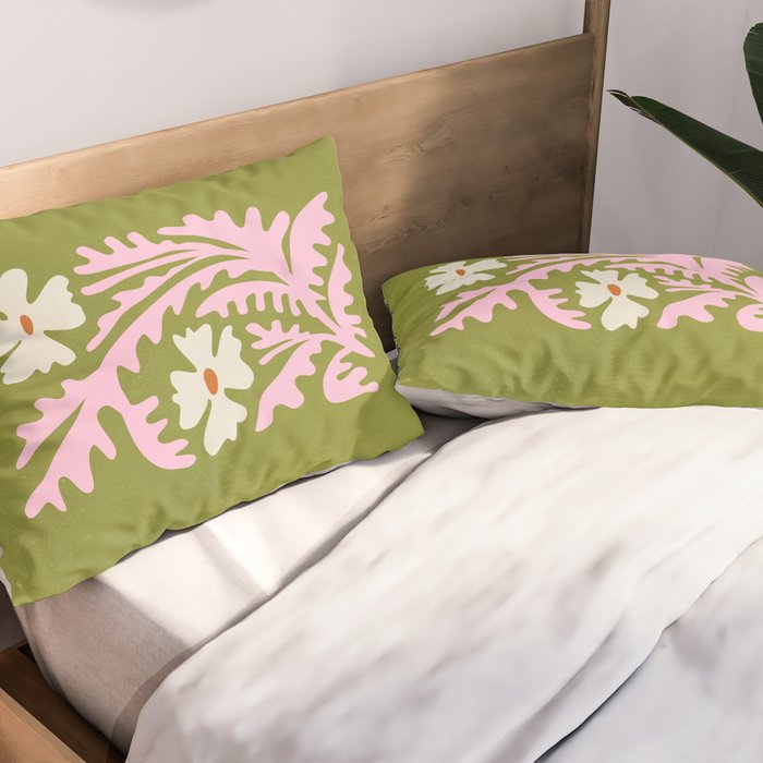 Wasabi & Cupid: Les Fleurs | Flower Market Color Series 10 Pillow Sham Gallery Image 2